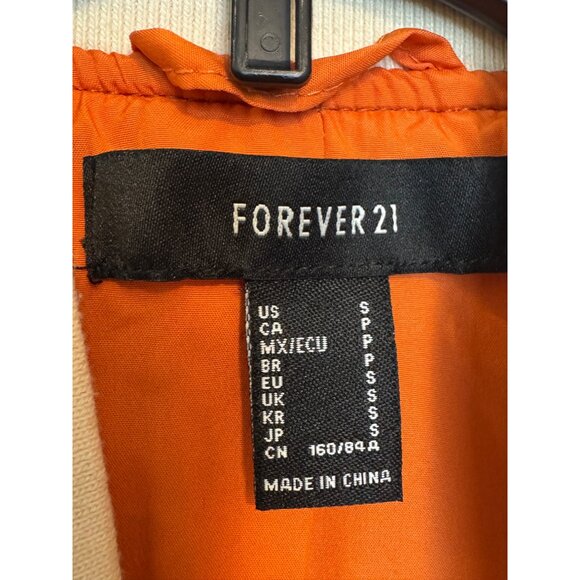 Forever 21 Varsity Jacket Women S Brown & Cream - Picture 5 of 13